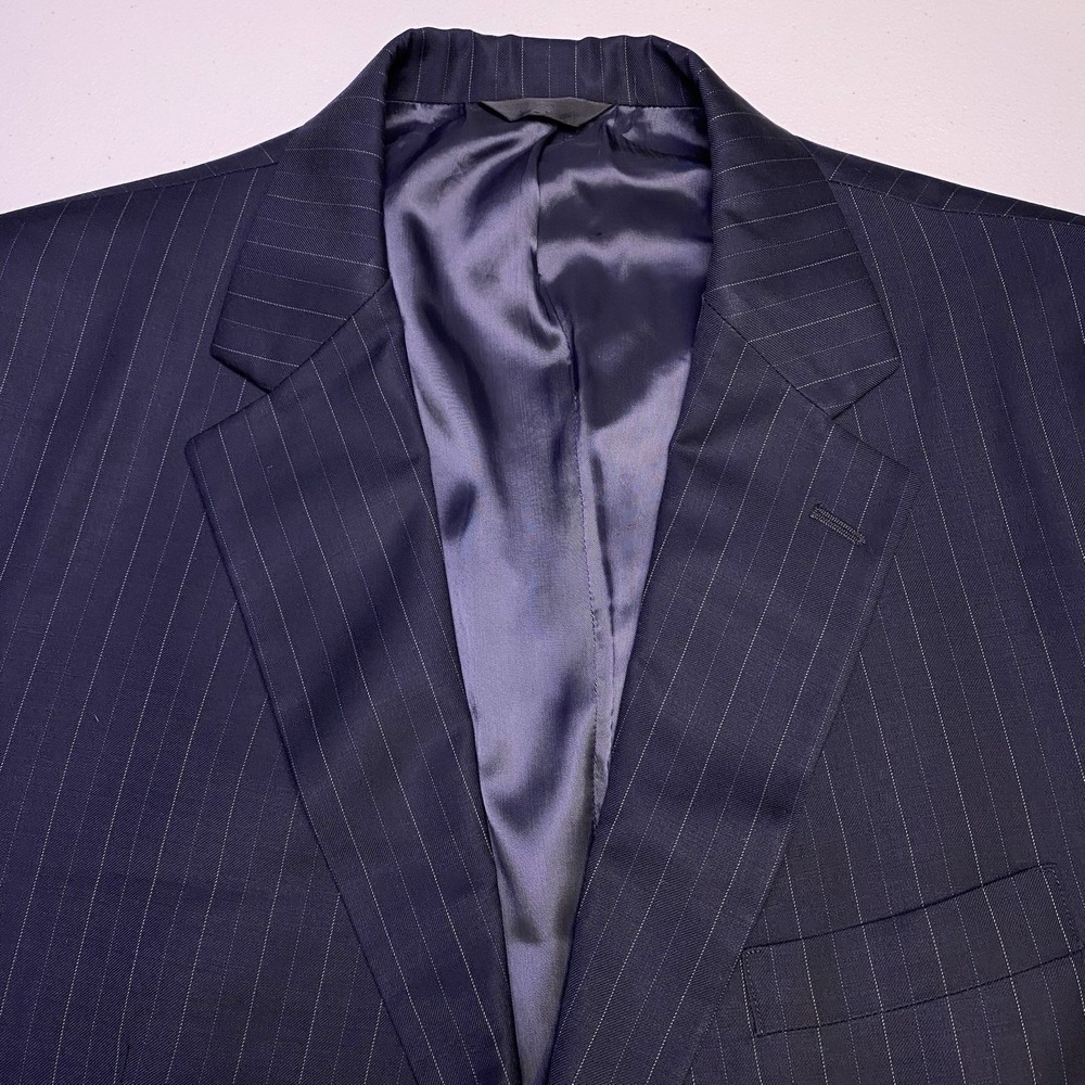 Hunter Lords Suit 2 Piece (44L 36x30) Mens 2 Button Single Vent Navy Striped EUC